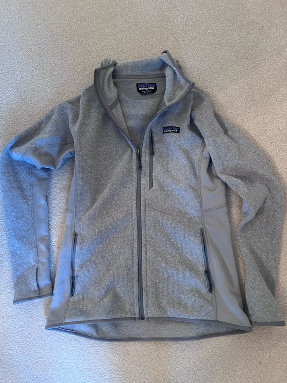 Patagonia Light Gray Women’s Full‑Zip Hooded Better Sweater Jacket